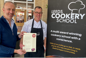 James Day presenting ICSA Accreditation to Leeds Cookery School